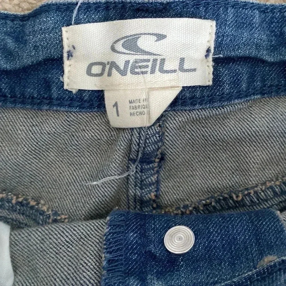 O’Neill Jean skirt size 1 blue denim, button fly mini skirt